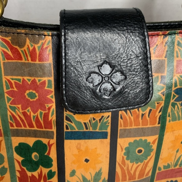 Patricia Nash Rienzo floral leather satchel shoulder bag - Picture 3 of 12